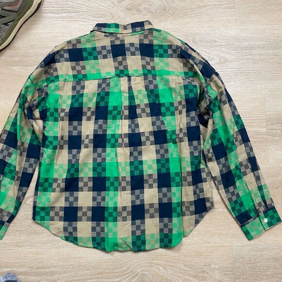 FRNCH Paris Check Joye Preppy Pullover‎ LS Top Womens M Color Green - Picture 3 of 6